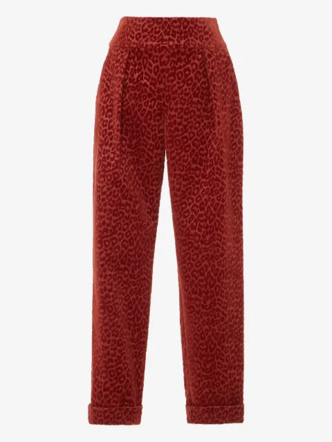 Temperley London pleated leopard-print trousers