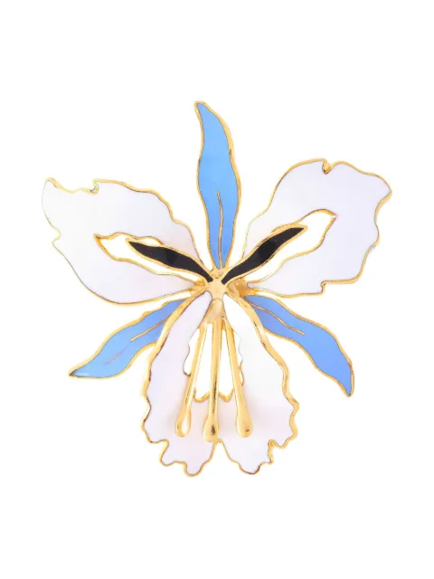 Susan Caplan Vintage 1980s orchid brooch