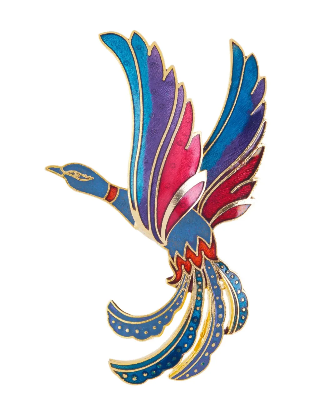 Susan Caplan Vintage 1980s Paradise Bird ブローチ - ブルー Susan Caplan Vintage 1980s Paradise Bird ブローチ - ブルー
