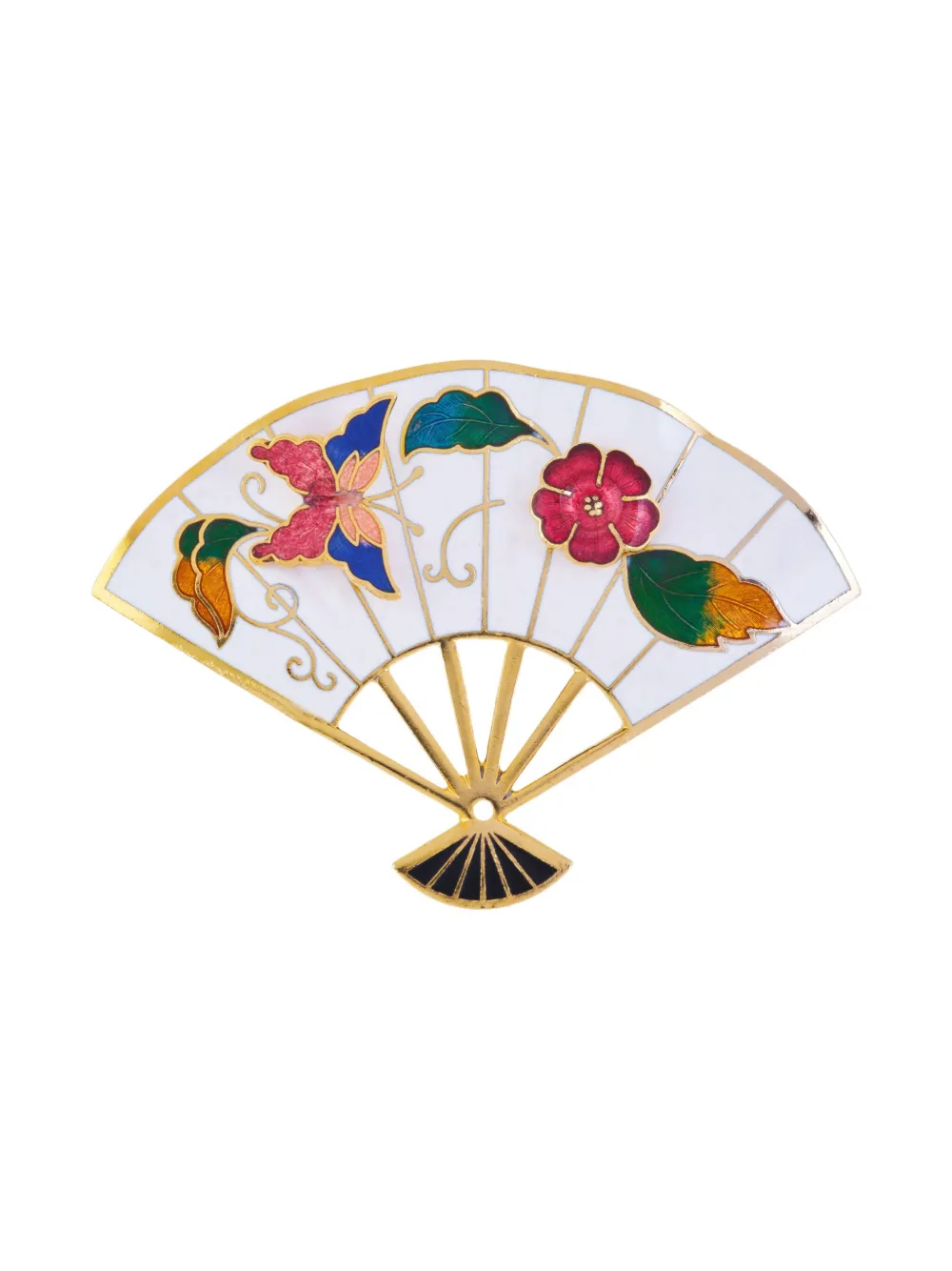 Susan Caplan Vintage 1980s Fan brooch | White | Image 1