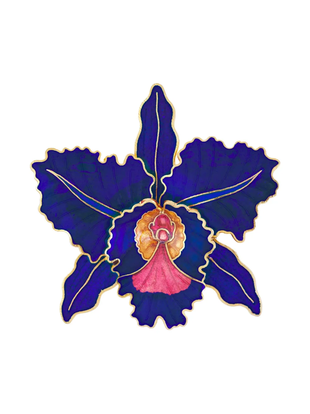 Susan Caplan Vintage 1980s Orchid brooch | Blue | Image 1