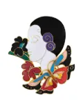 Susan Caplan Vintage 1980s Art Deco Lady brooch - White