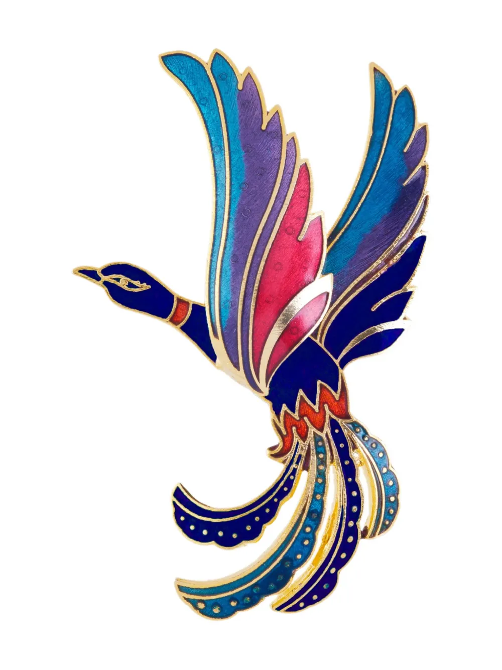 Susan Caplan Vintage 1980s Paradise Bird brooch | Blue | Image 1