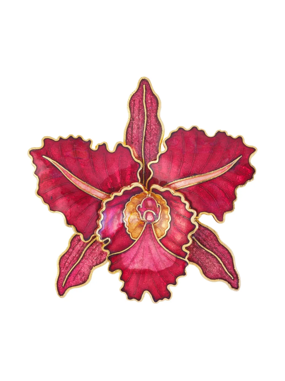 Susan Caplan Vintage 1980s Orchid brooch | Red | Image 1
