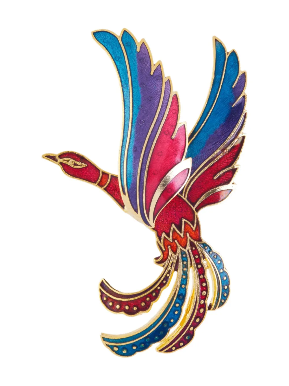 Susan Caplan Vintage 1980s Paradise bird brooch - レッド Susan Caplan Vintage 1980s Paradise bird brooch - レッド