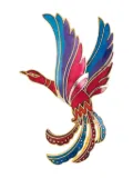 Susan Caplan Vintage 1980s Paradise bird brooch - Red