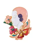 Susan Caplan Vintage 1980s Art Deco Lady brooch - Pink