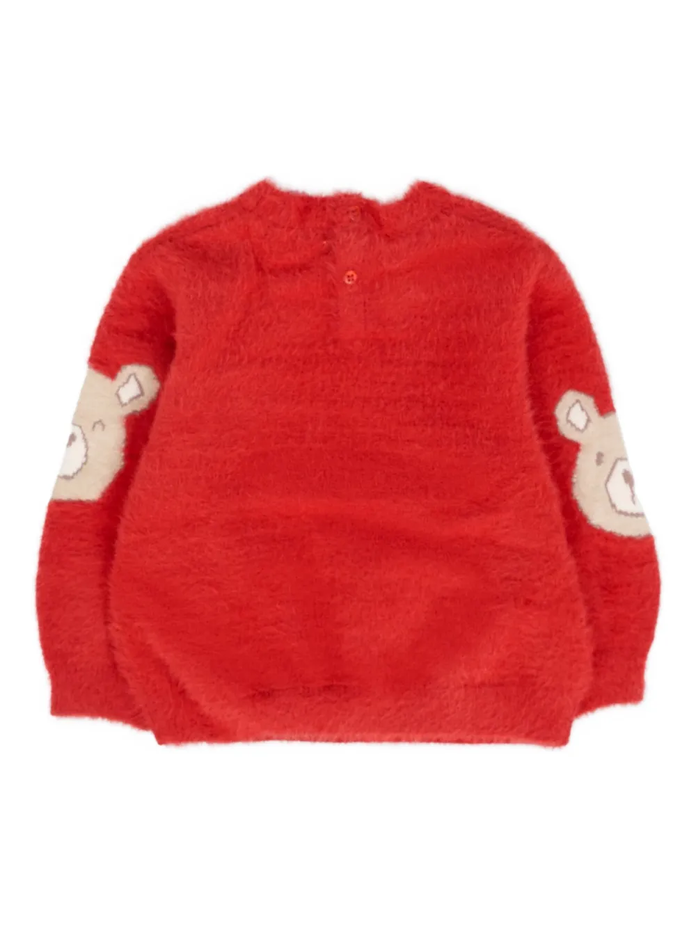 Mayoral bear-face fluffy sweater Rood