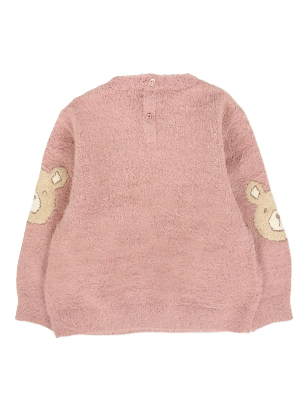 Mayoral bear-embroidered fluffy sweater Roze
