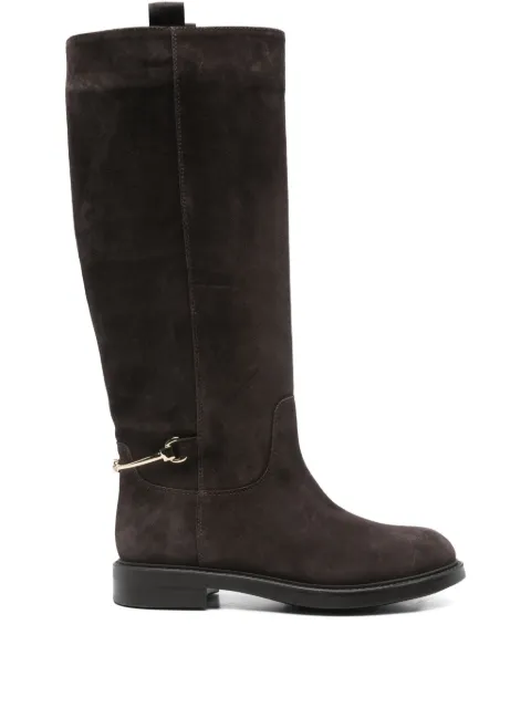 Doucal's suede buckle-detail boots