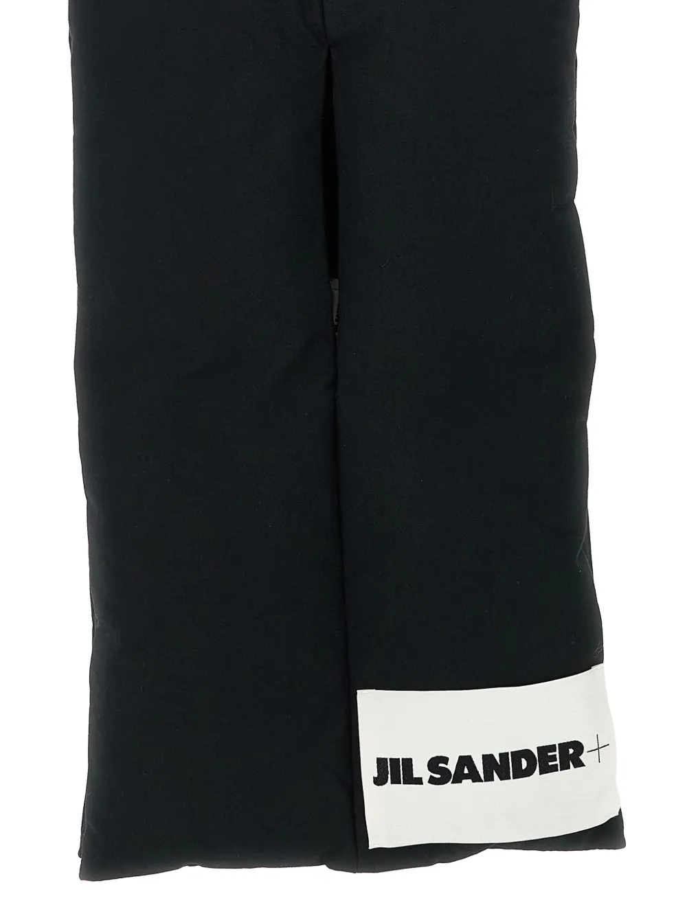 Jil Sander padded logo-patch scarf Zwart