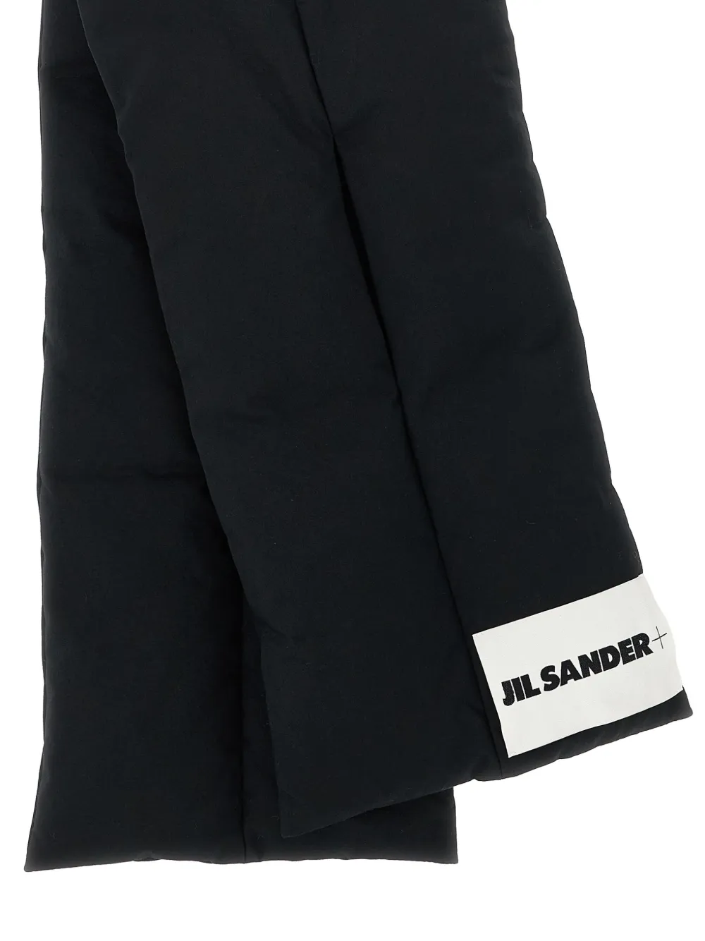 Jil Sander padded logo-patch scarf Zwart