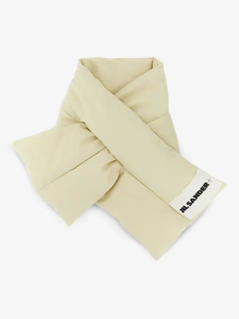 Jil Sander padded logo-patch scarf