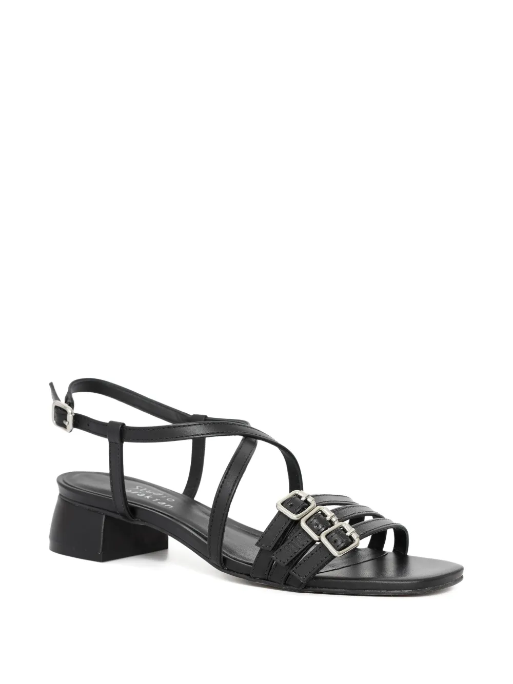 Studio Chofakian 25 mm Studio 178 sandalen met gekruiste bandjes en gespdetail Zwart