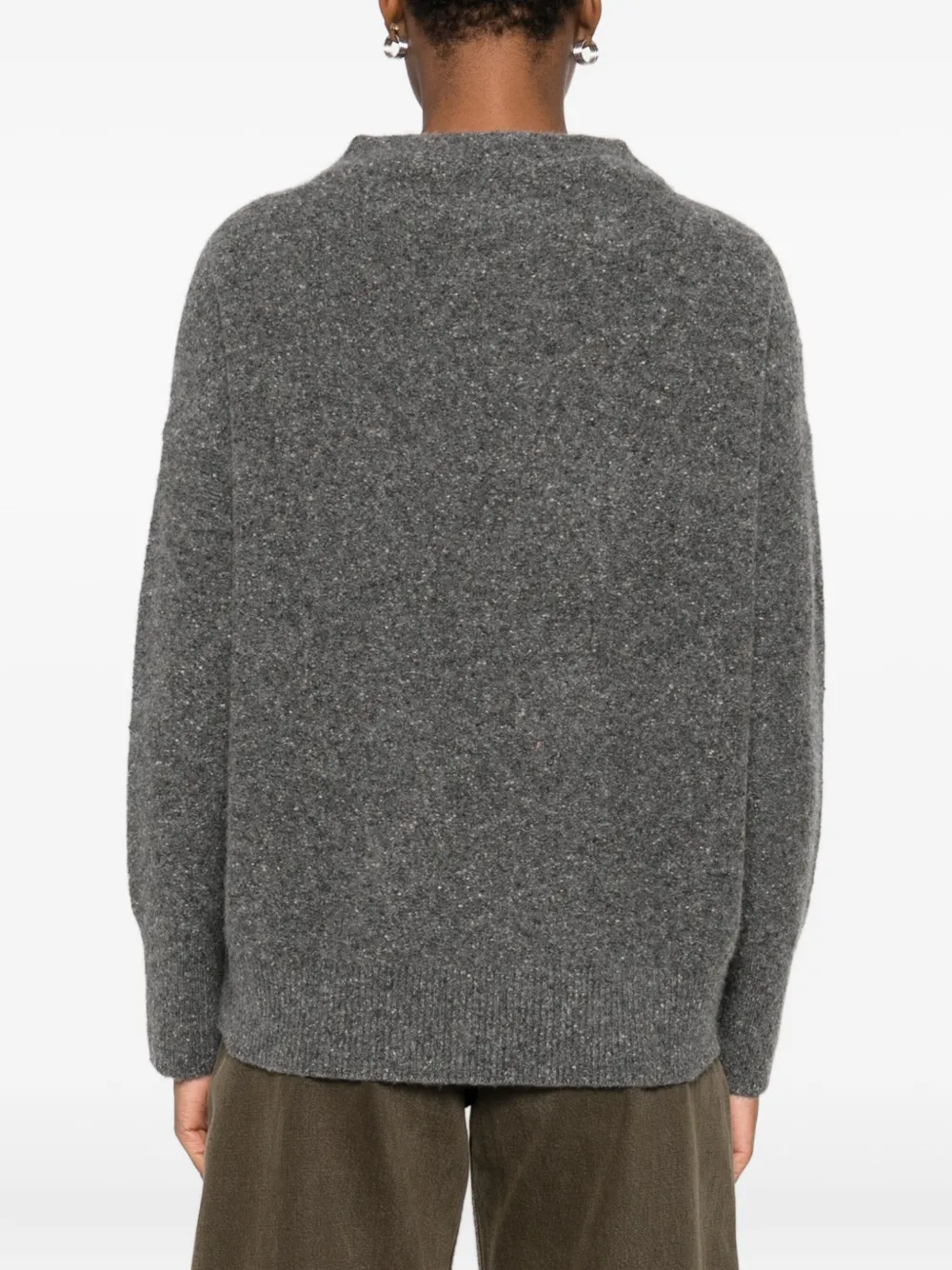 Vince Speckled Mock-neck Sweater In Gray