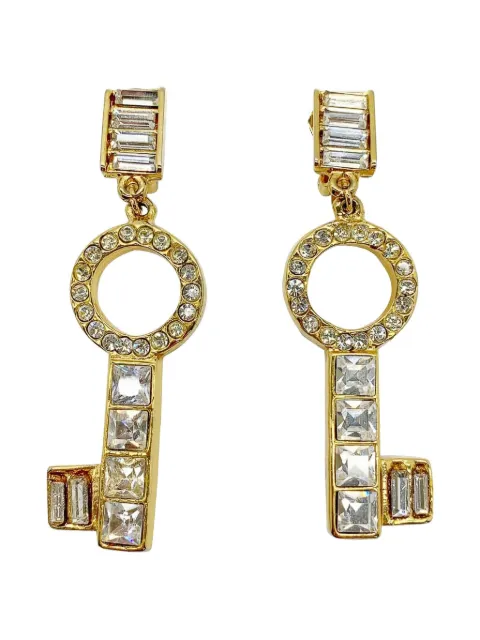 Jennifer Gibson Jewellery aretes Statement con detalles de cristal 1980