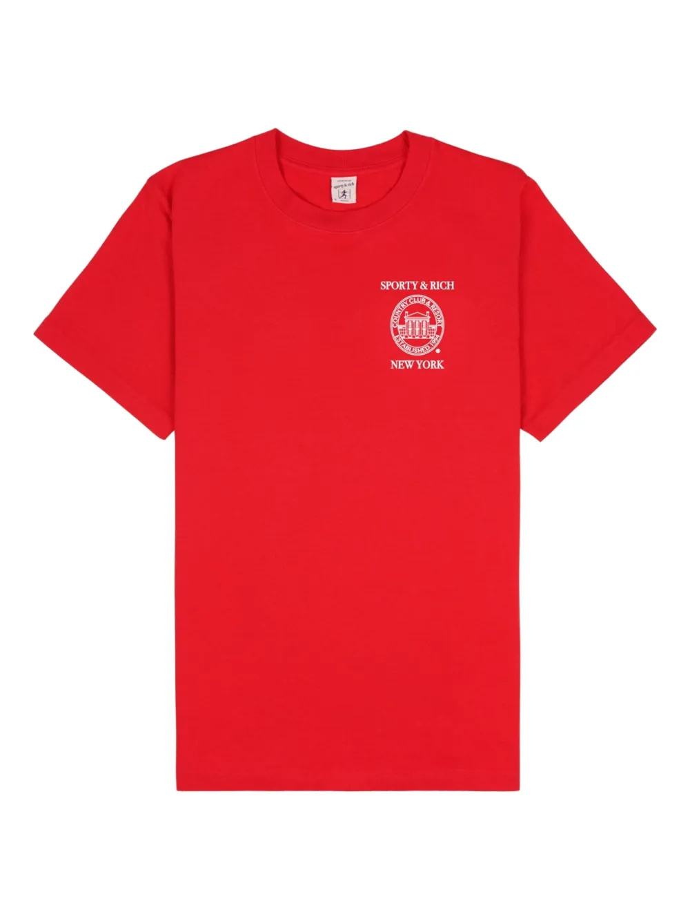 Sporty & Rich logo-print cotton T-shirt | Red | Image 1