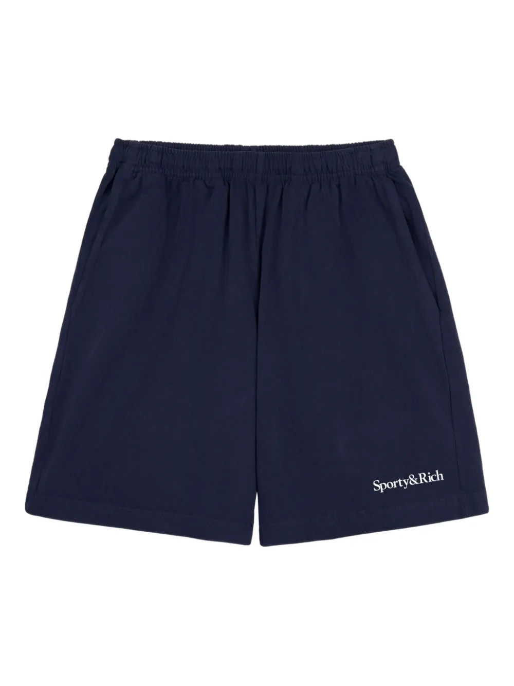 Sporty & Rich elastic-waistband logo shorts | Blue | Image 1