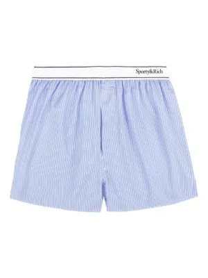  Sporty & Rich ストライプショートパンツ Sporty & Rich ストライプ ボクサーパンツ | ブルー | FARFETCH JP