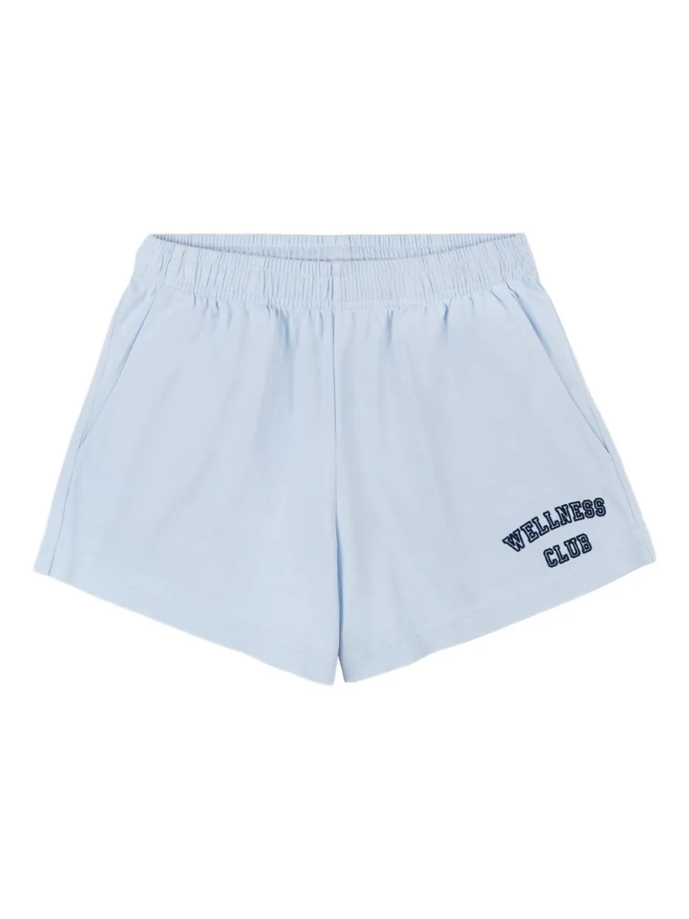 Sporty & Rich elastic-waistband embroidered shorts | Blue | Image 1