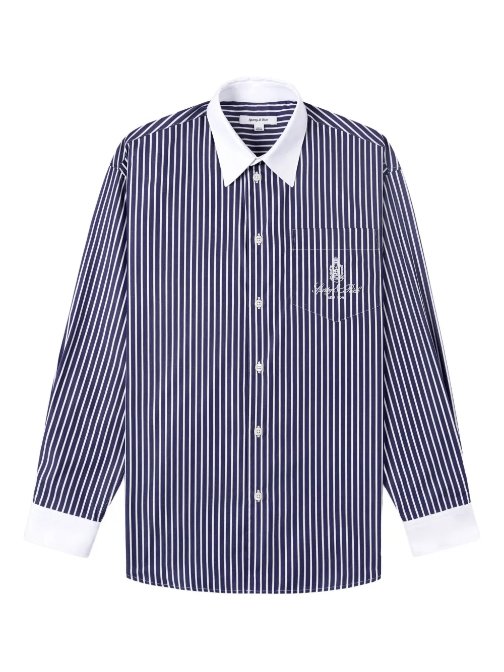 Sporty & Rich Camicia a righe con ricamo - Blu