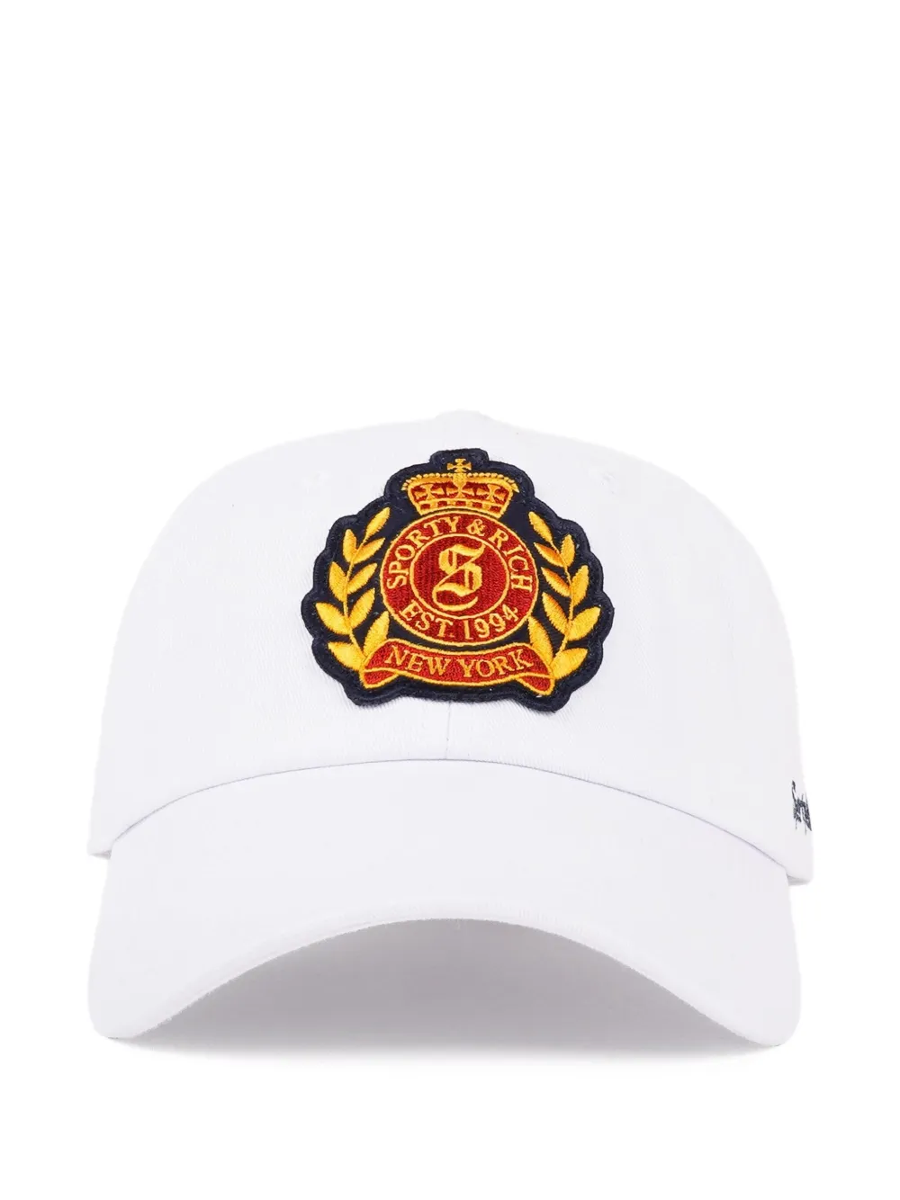 Sporty And Rich Crest-patch Baseball Cap Hat In White