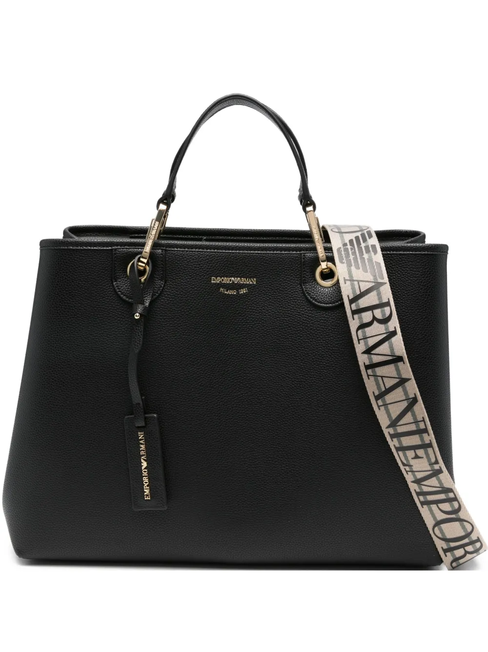 Emporio Armani logo-plaque tote bag | Black | Image 1