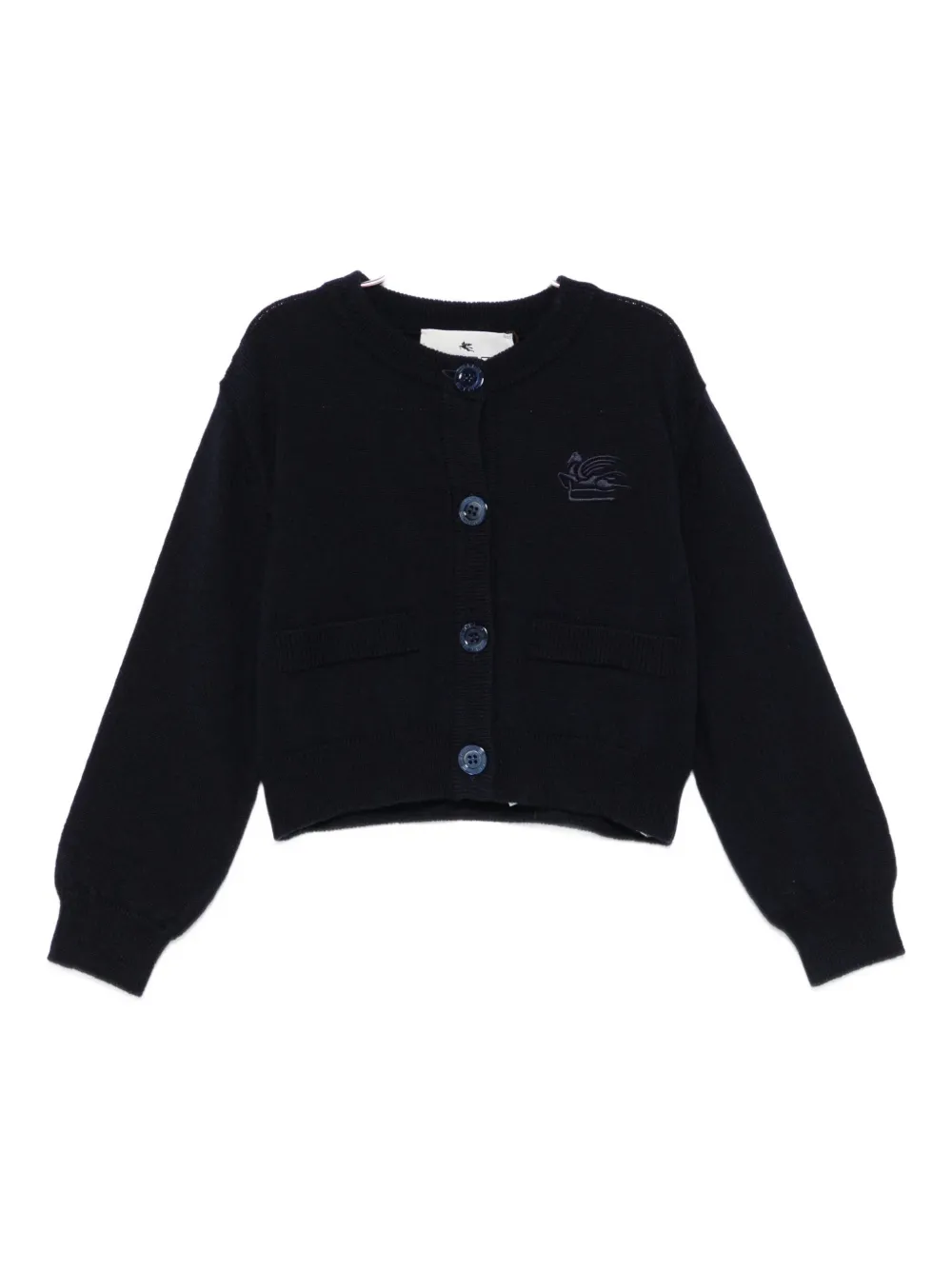 ETRO KIDS embroidered-detail long-sleeves cardigan - Blu