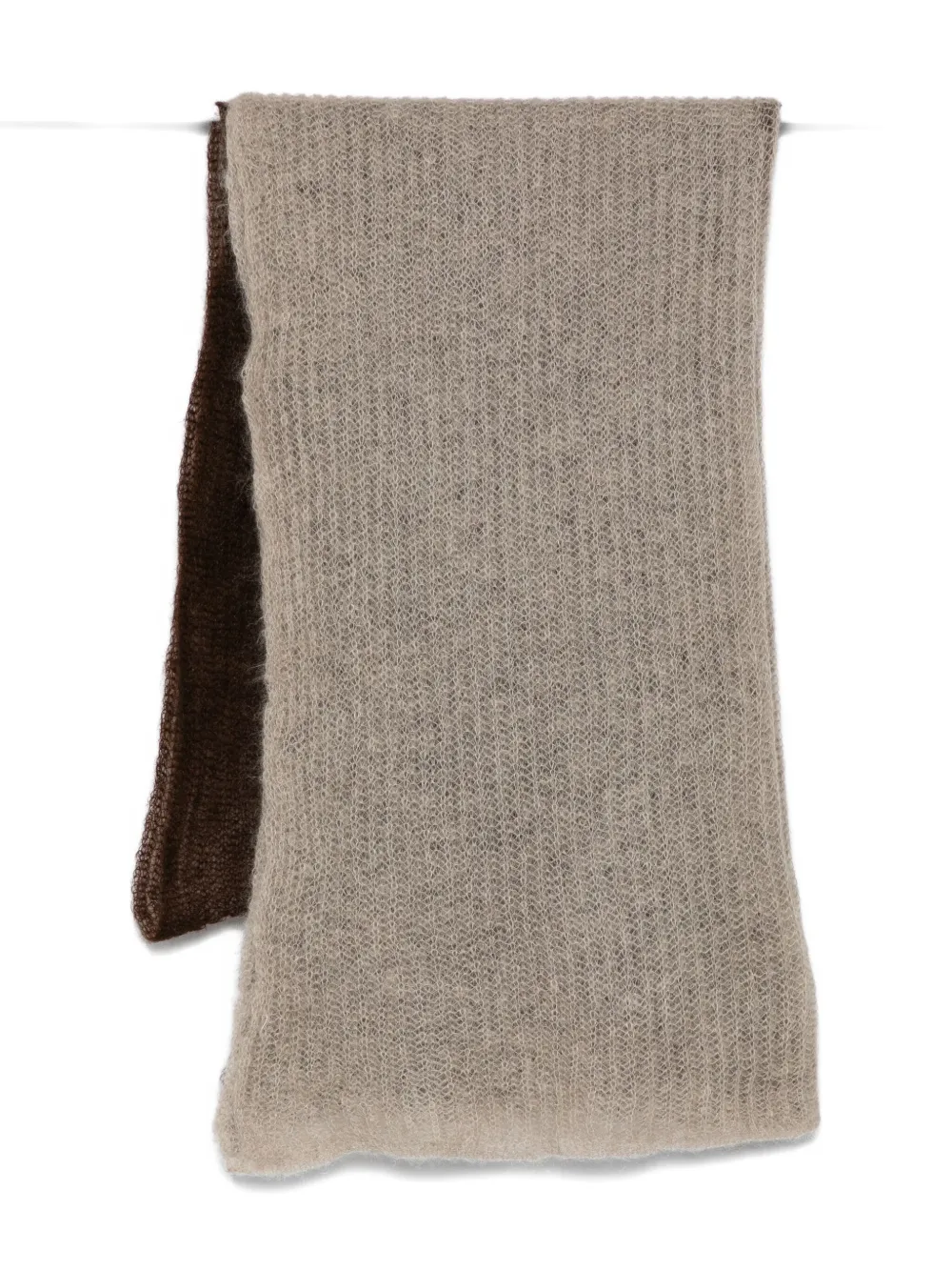 Antonelli Elena Two-tone Ribbed Scarf In Brown