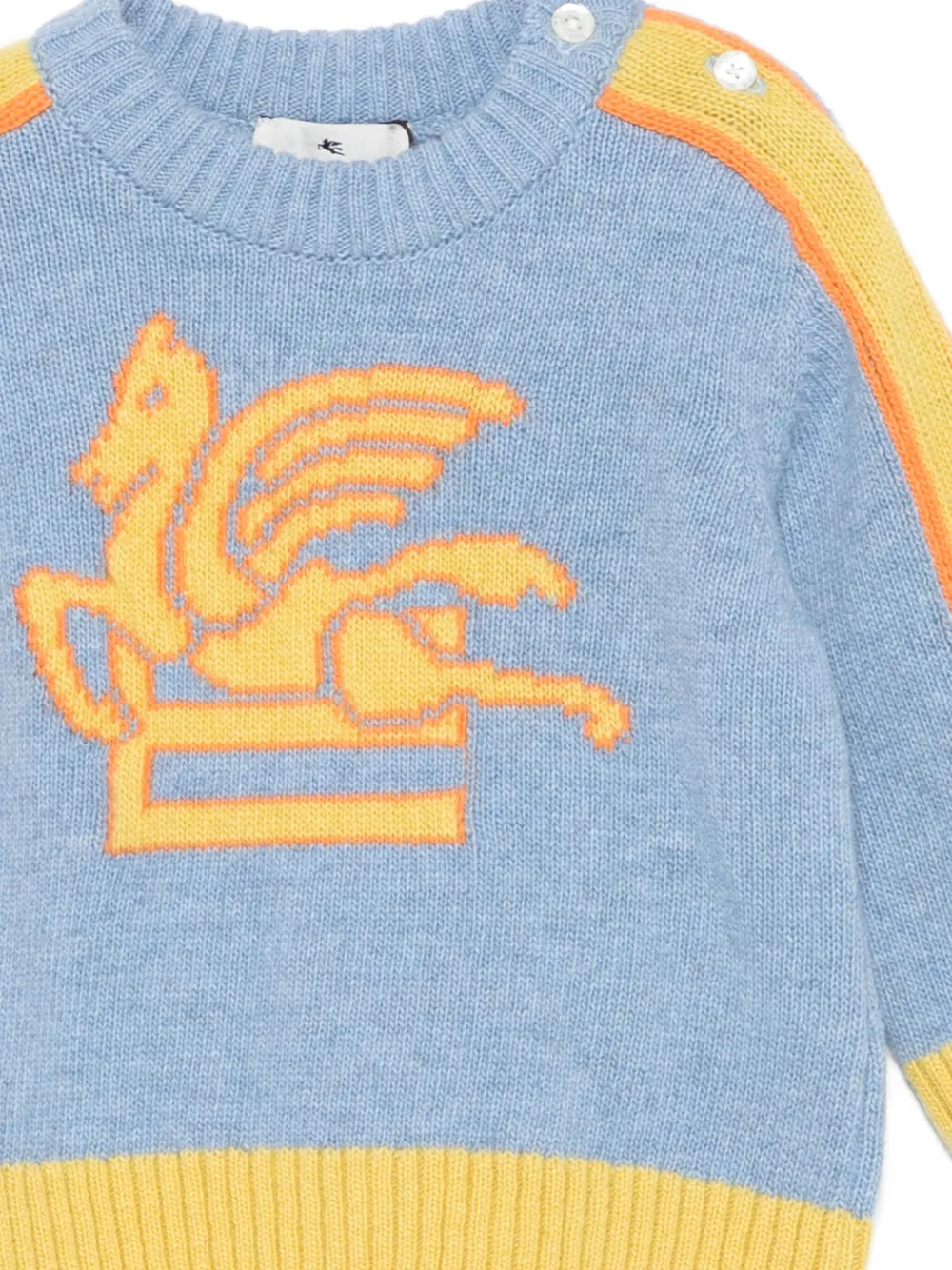 ETRO KIDS Trui met Pegasus-intarsia Blauw