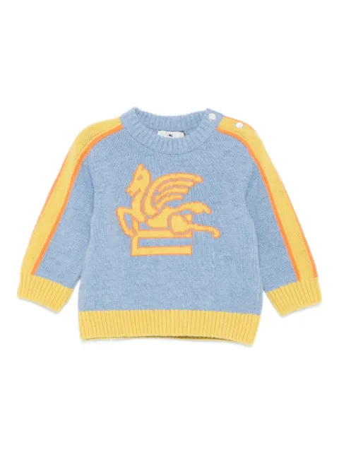 ETRO KIDS pegasus-intarsia sweater