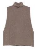 Antonelli turtleneck sequin-embellished top - Neutrals