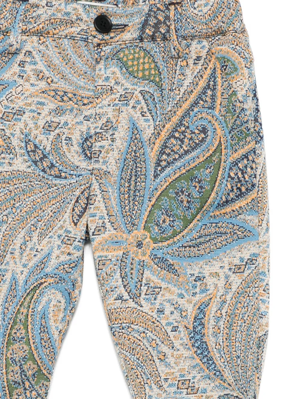Etro Paisley-print Cotton Trousers In Gray