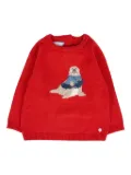 Mayoral embroidered-walrus crew-neck sweater