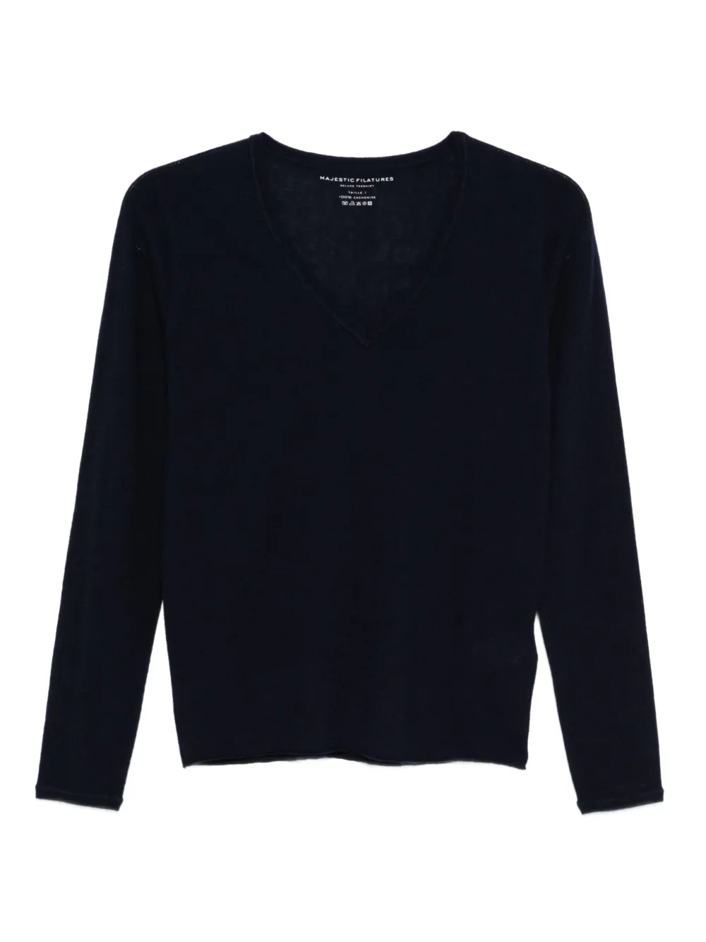 Majestic Filatures v-neck long-sleeve sweater | Blue | Image 1
