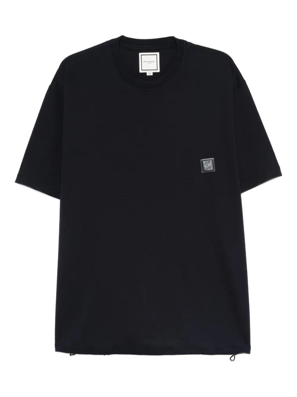 Wooyoungmi playera con parche del logo | azul | Image 1