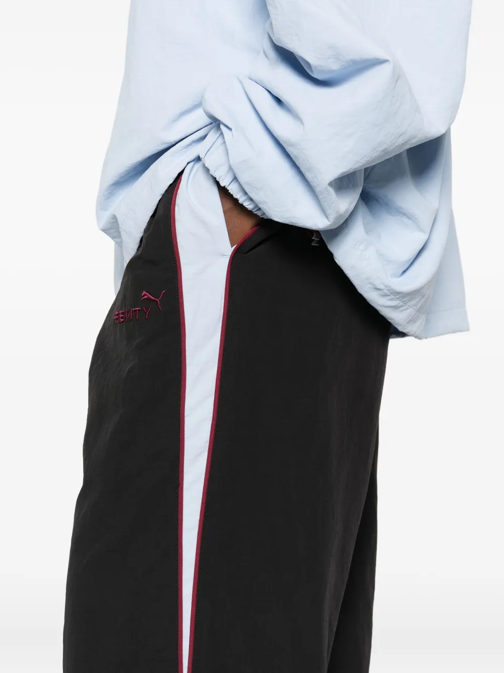 Fenty X Puma Side-stripe Elasticated Track Pants In Black