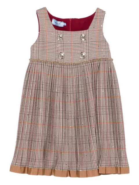 Mi Mi Sol pleated check-pattern dress