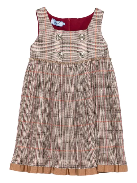 Mi Mi Sol pleated check-pattern dress