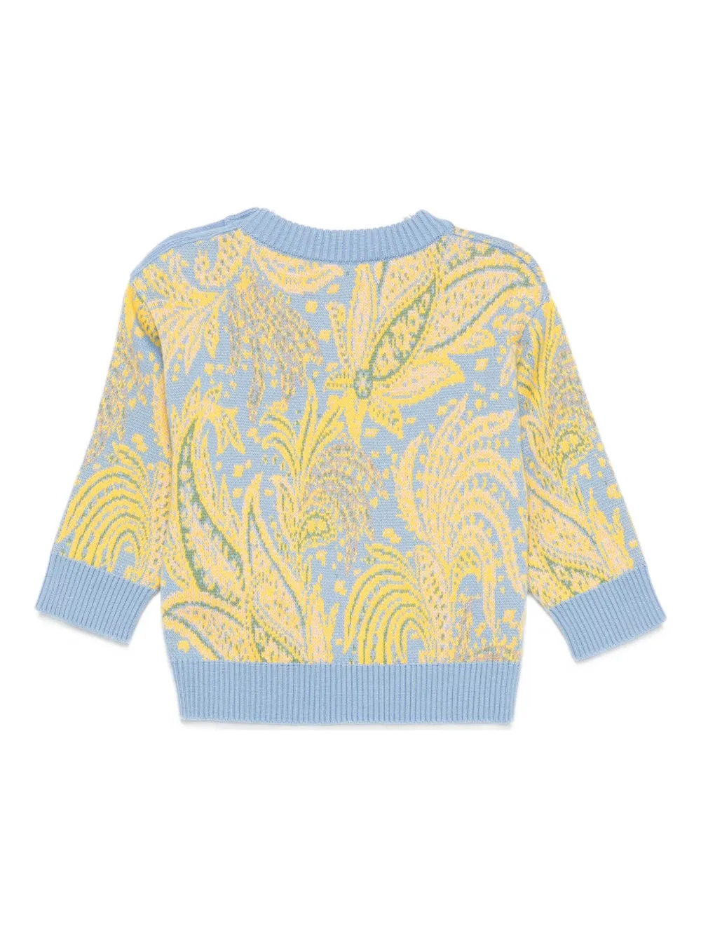 Etro Paisley-pattern Button-detail Sweater In Blue