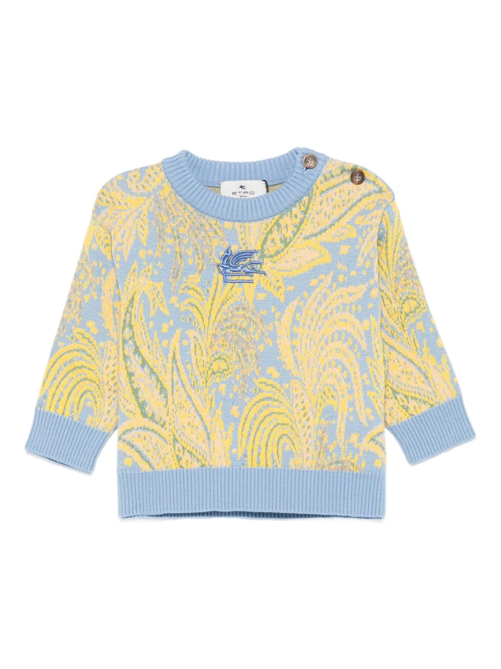 ETRO KIDS paisley-pattern button-detail sweater | Blue | Image 1