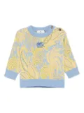 ETRO KIDS paisley-pattern button-detail sweater - Blue