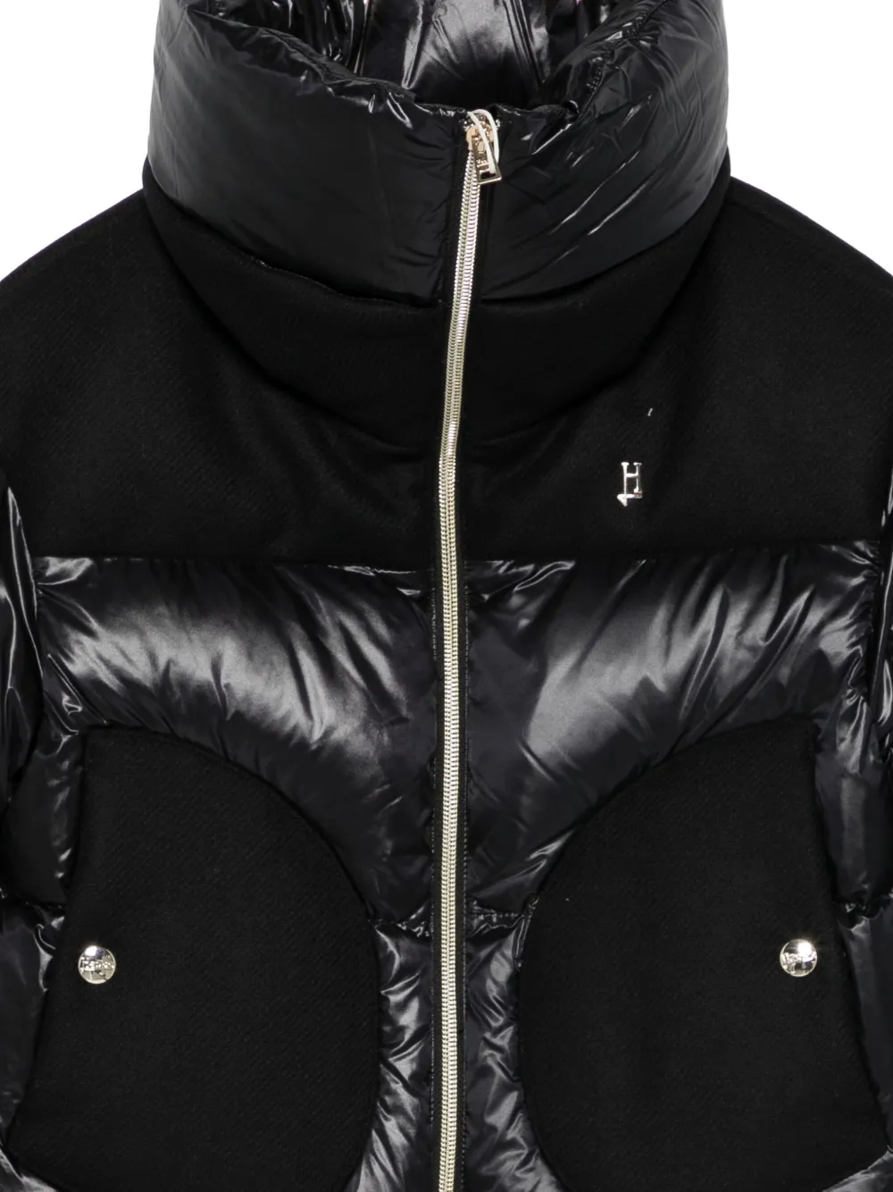 Herno Quilted Panelled Padded Jacket In Black
