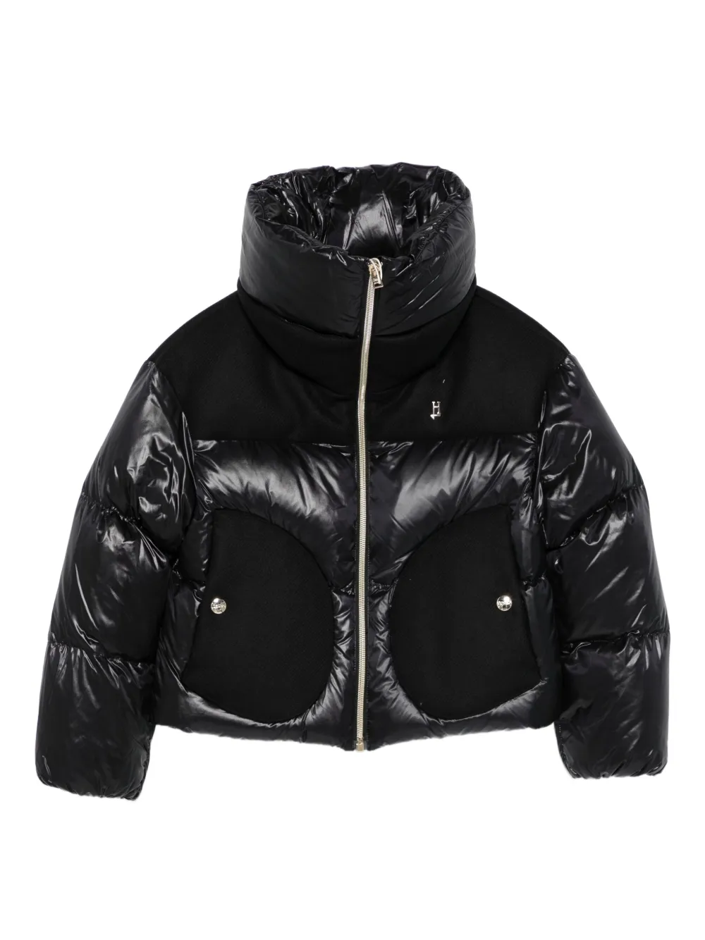 Herno Kids quilted panelled padded jacket | Black | Image 1