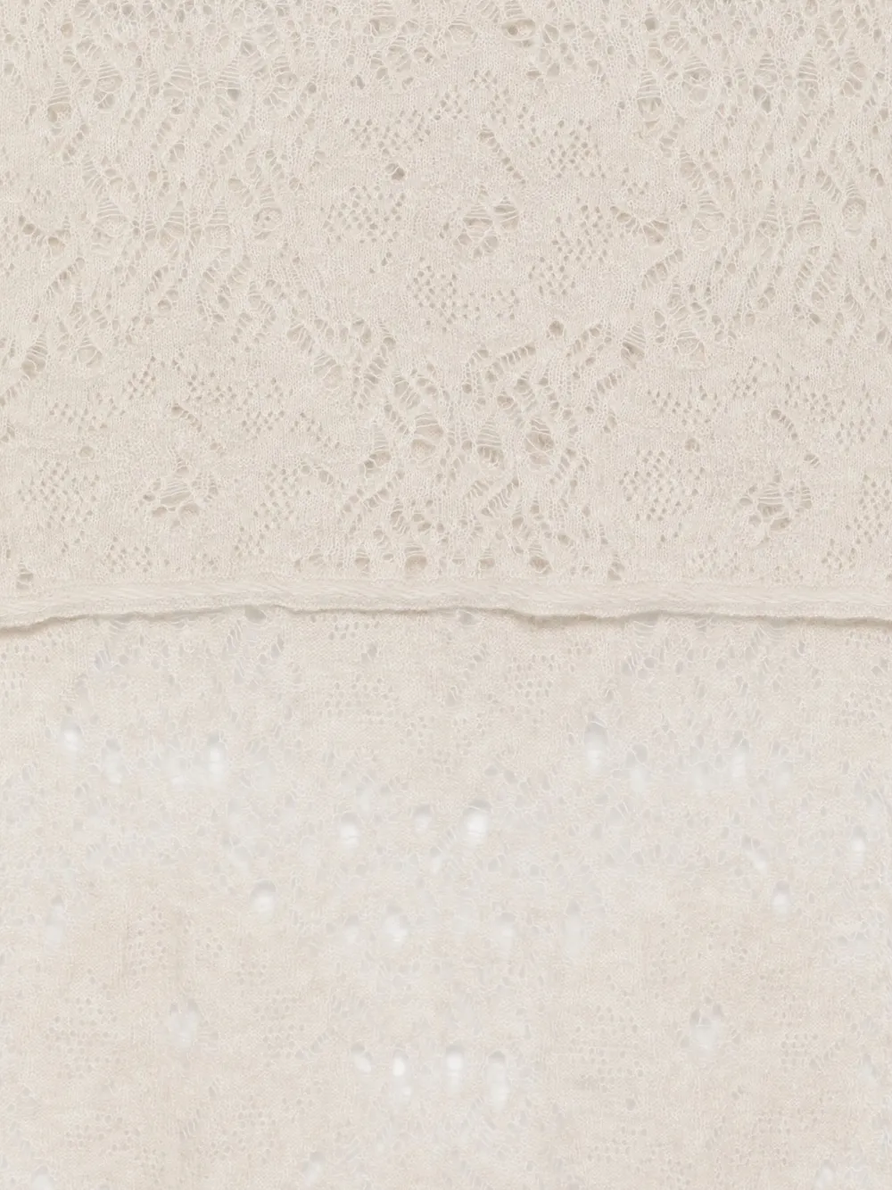 D Exterior Lace-knit White Alpaca Blend Scarf In Neutral