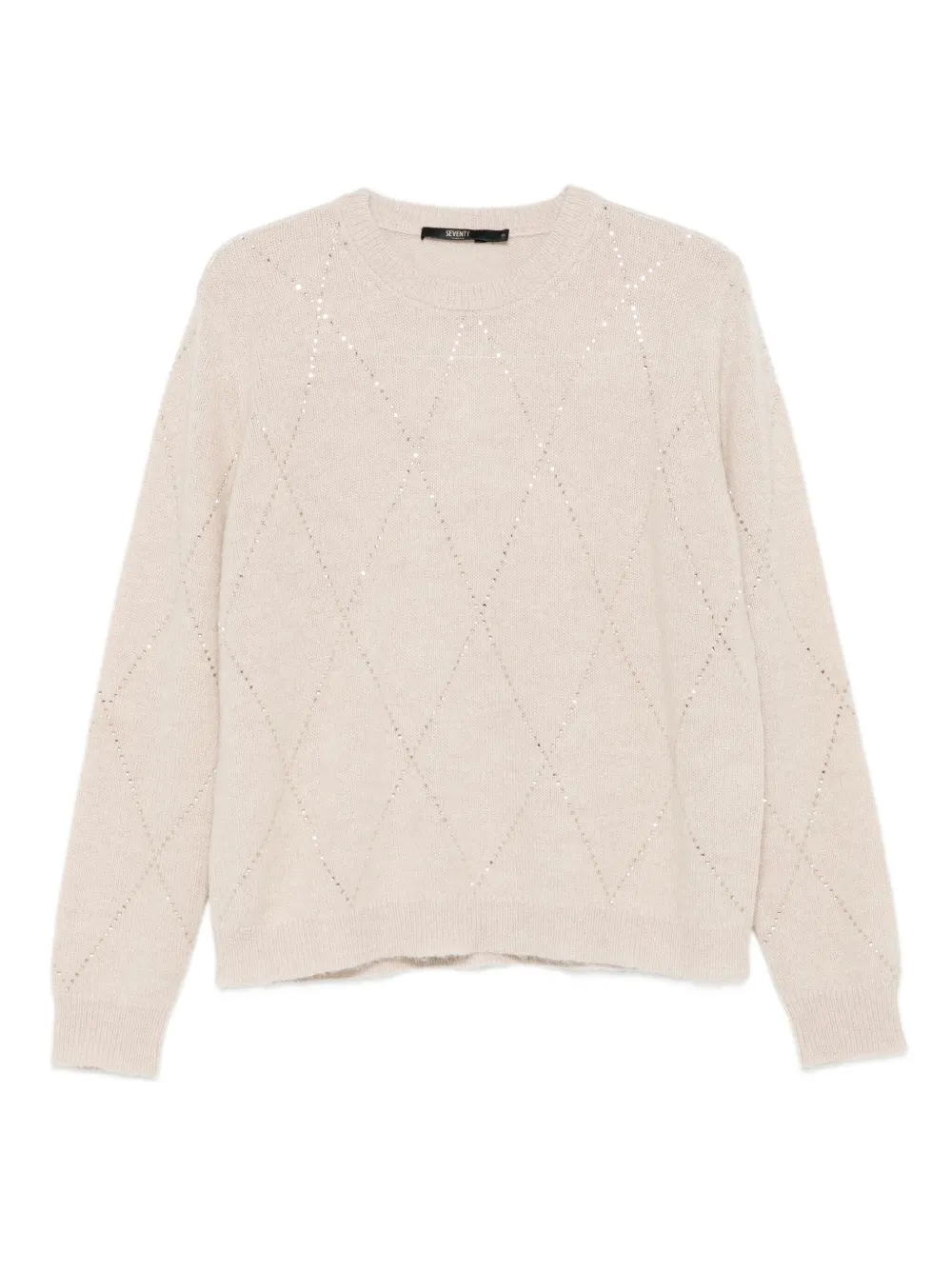 Seventy diamond-pattern sequin-embellished sweater | Neutrals | Image 1