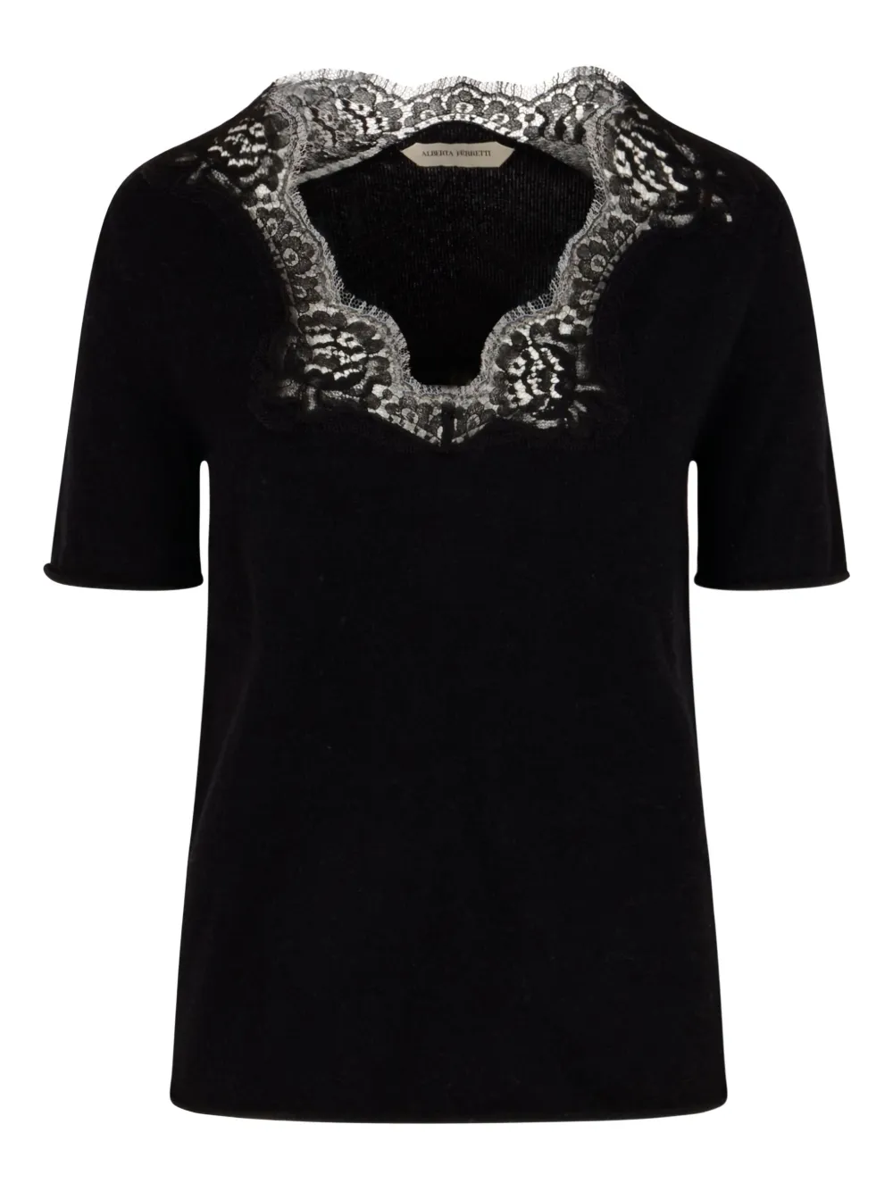 Alberta Ferretti lace-insert T-shirt | Black | Image 1