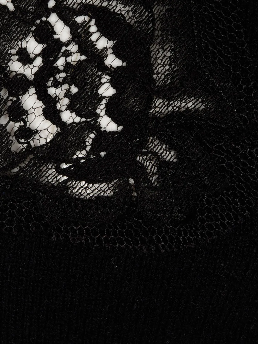 Alberta Ferretti T-shirt met kanten vlak Zwart