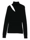 D.Exterior cut-out turtleneck sweater - Black