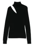 D.Exterior cut-out turtleneck sweater - Black